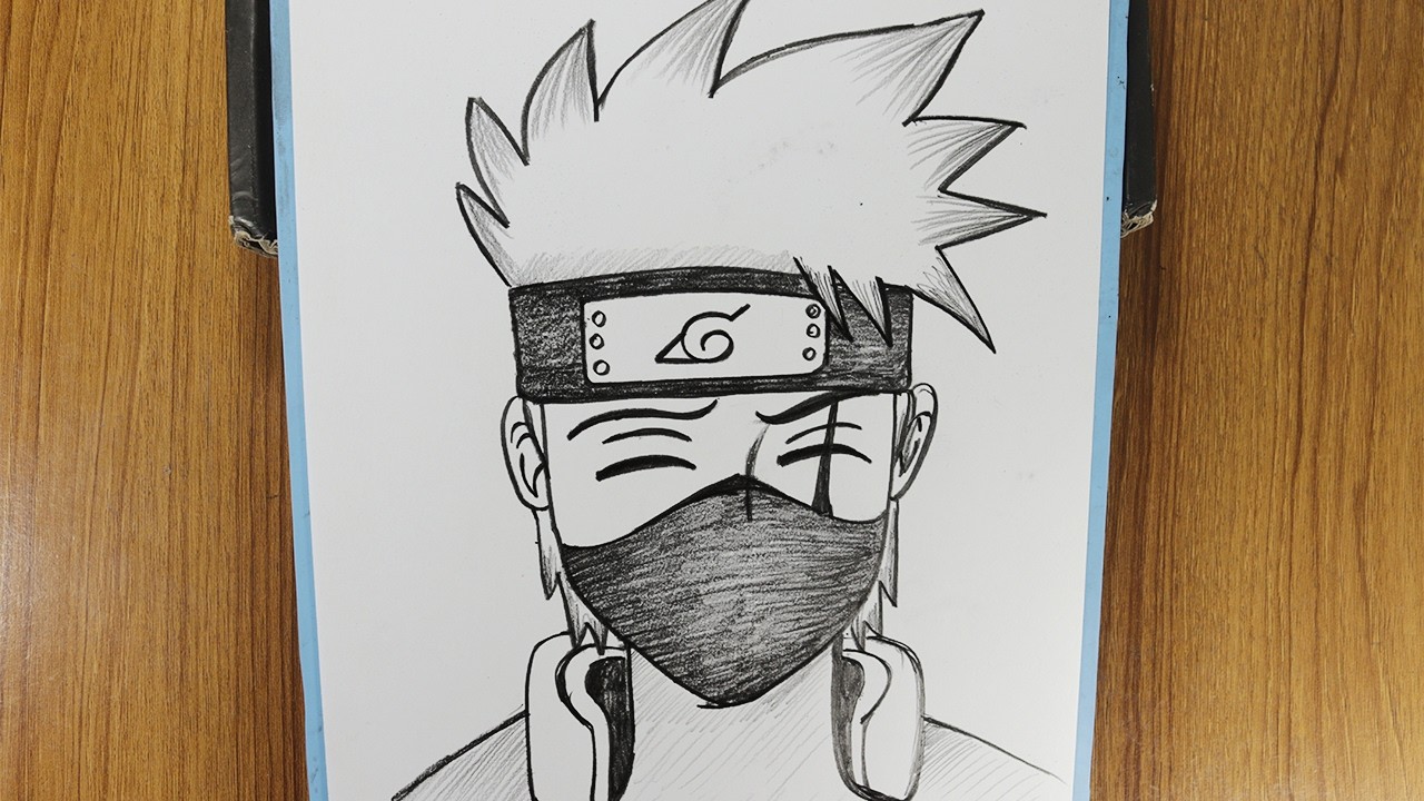 Easy drawing Kakashi Hatake step by step for beginners | Pencil sketch anime