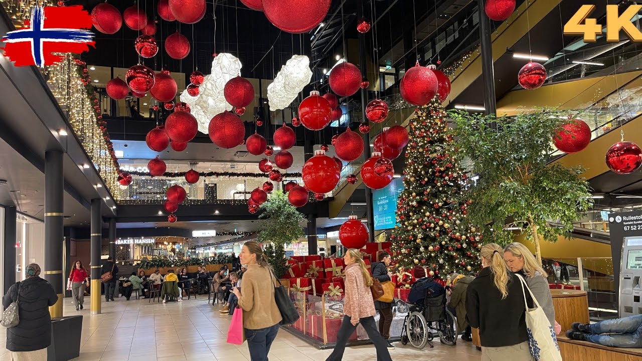 Largest Shopping Mall Walking Tour - 4K HDR Norway