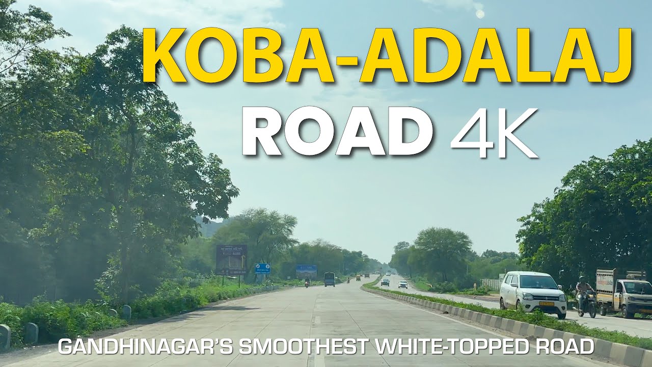 Koba–Adalaj Road 4K Drive | Gandhinagar’s Smoothest White-Topped Road | Roving with Sagar