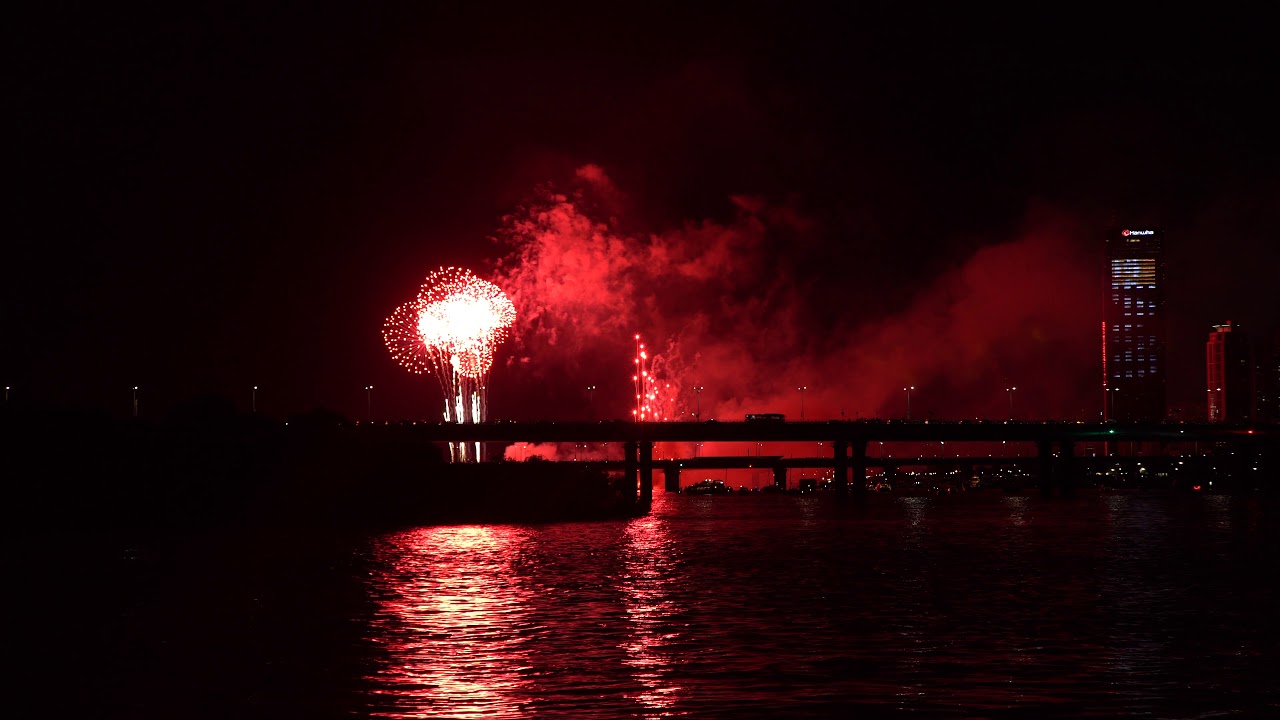 [4K] seoul. han river. fireworks festival. (korea team)