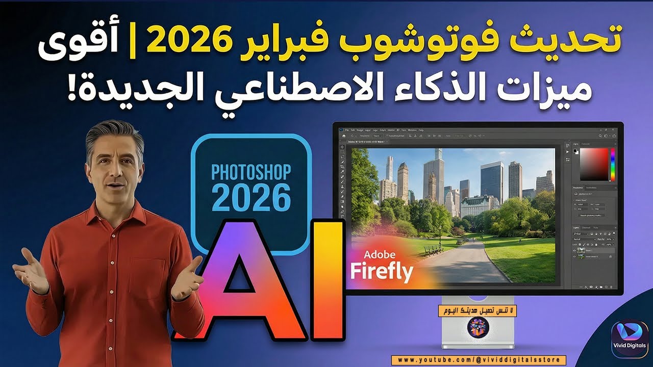 🔥 تحديث فوتوشوب فبراير 2026  أقوى ميزات الذكاء الاصطناعي الجديدة!