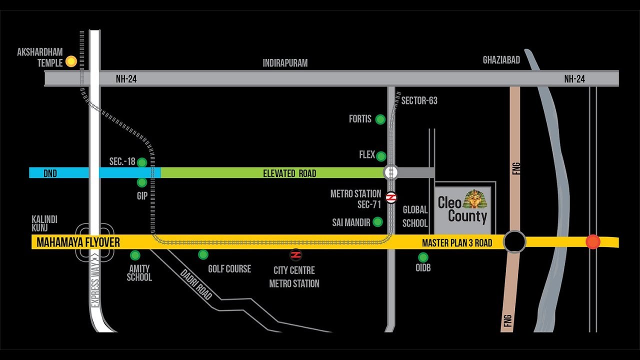 ABA Cleo County, Location Map, Sector-121, Noida