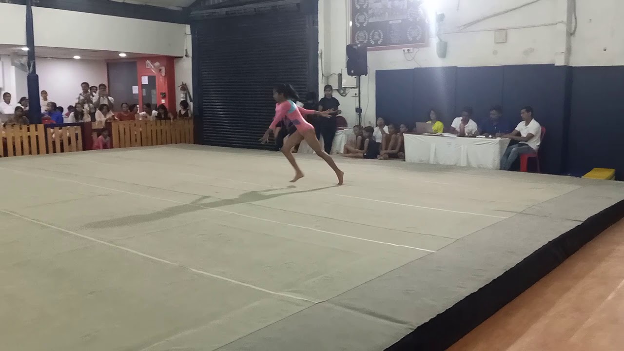 Diya Shanmuga's gymnastics floor routine at the USAIGC-RNR Fit competition, Bangalore