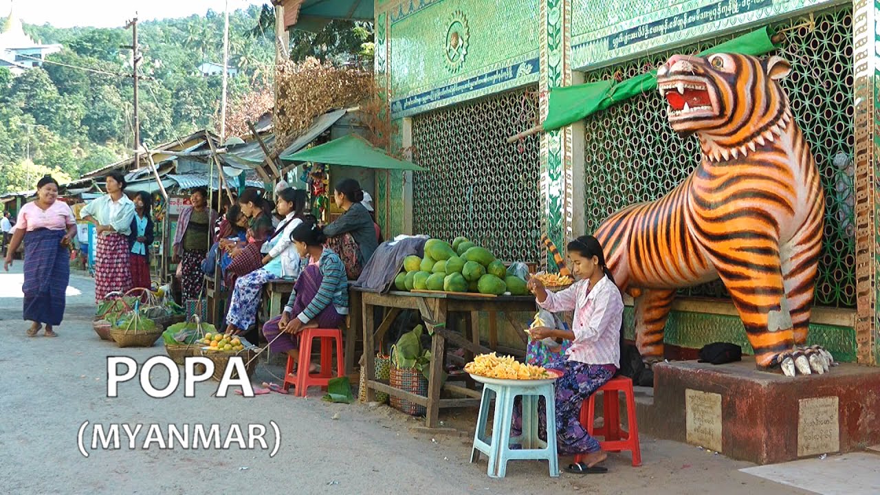 MYANMAR small businesses and nats in the village of Popa