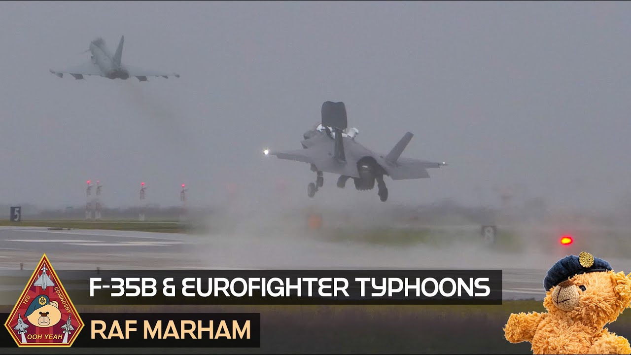 5TH GEN STEALTH F-35 AND EUROFIGHTER TYPHOON • RAF MARHAM IN MORDOR-LIKE CONDITIONS 23.01.24