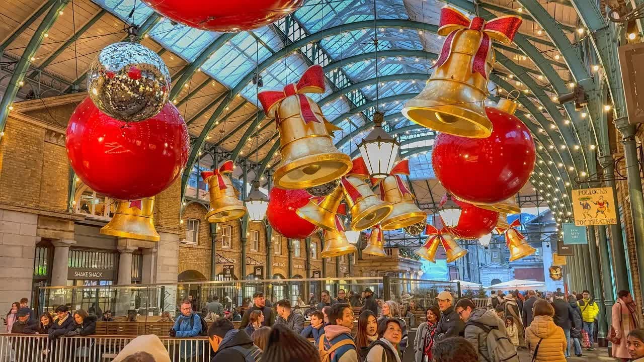 Christmas Walks in Central London 2025 Covent Garden to Oxford Street via Bond Street 4K HDR