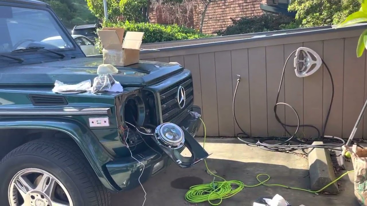Mercedes G 500 headlights, turn signals and side markers replacement,UPDATE
