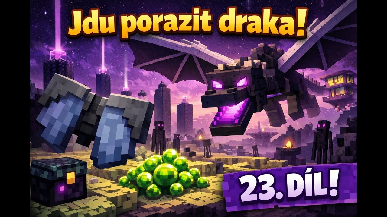 Jdu porazit EnderDragona!!/Minecraft Hardcore 23.Díl