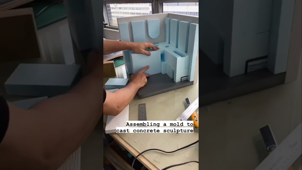 Creating a concrete cast mold by @no-bu-ru #archisource #architecture #concrete #modelmaking
