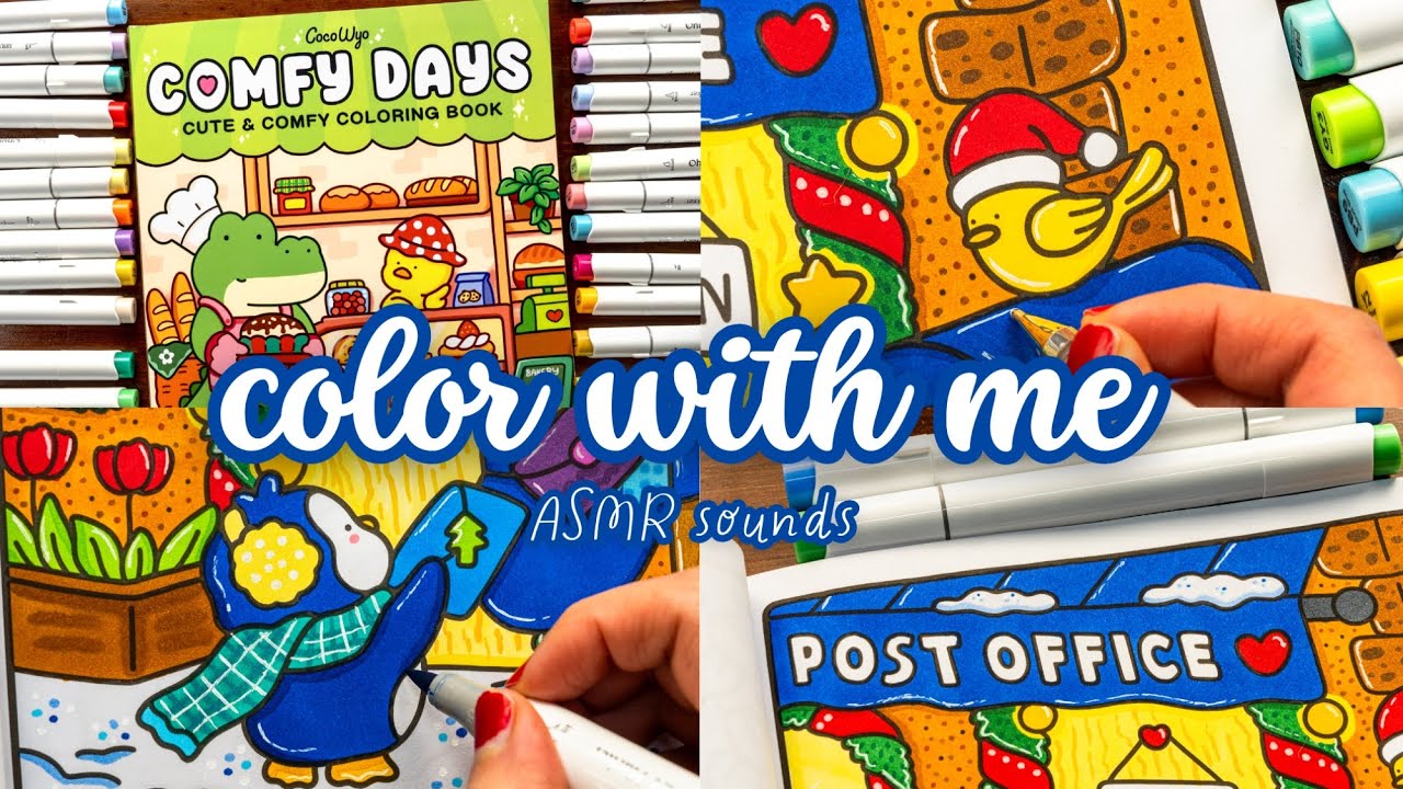 Color with me 🐧💌| Calming and satisfying ASMR coloring 🎧✍🏻 | Comfy Days by Coco Wyo