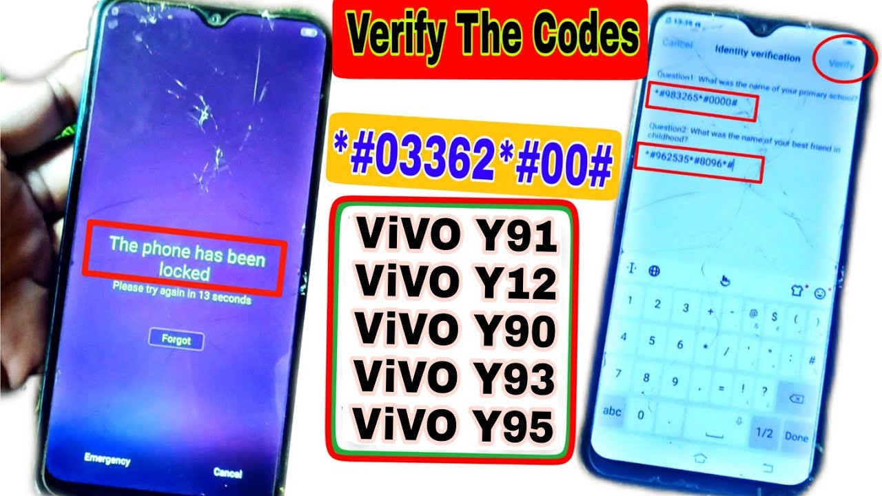 Vivo Y91 Ka Lock Kaise Tode || Vivo Y91, Y12, Y90, Y93, Y95 All Type Password Pattern Lock Remove