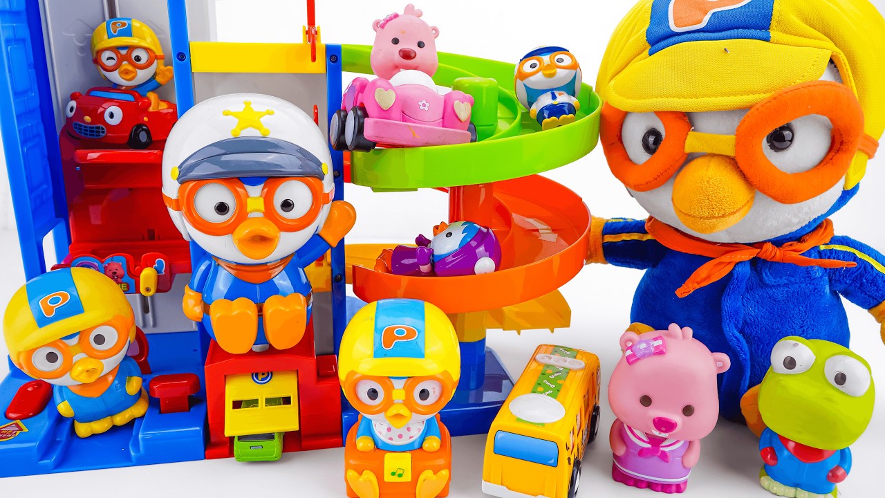 [🌟Toy ASMR🌟] Pororo Parking Lot Elevator Tower Playset ASMR | Review Toys