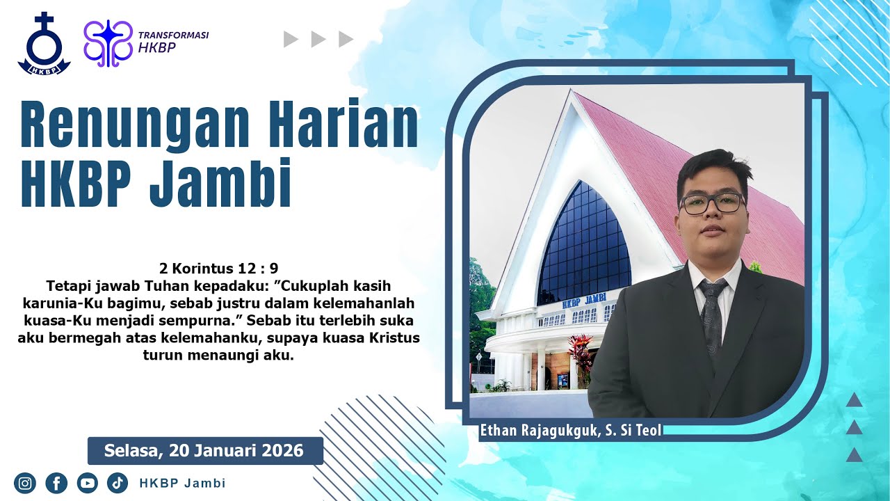 Renungan Harian HKBP Jambi, Selasa 20 Januari 2026