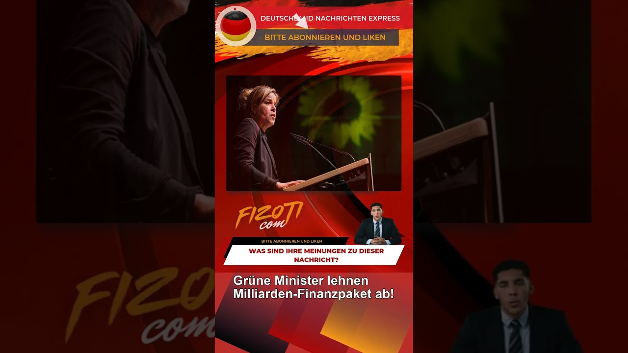 Gr&uuml;ne Minister lehnen Milliarden-Finanzpaket ab!