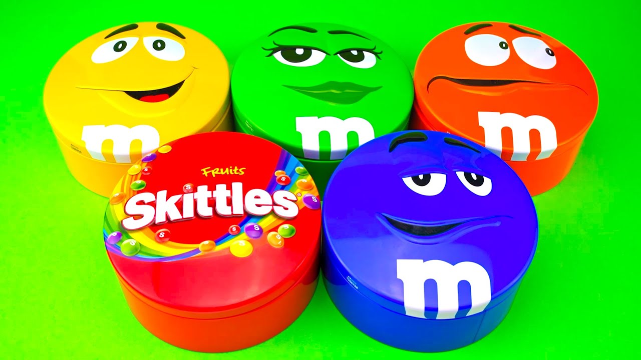 Candy ASMR Experience | Unboxing Skittles & M&M’s in Beautiful Rainbow Tins with Relaxing Sounds
