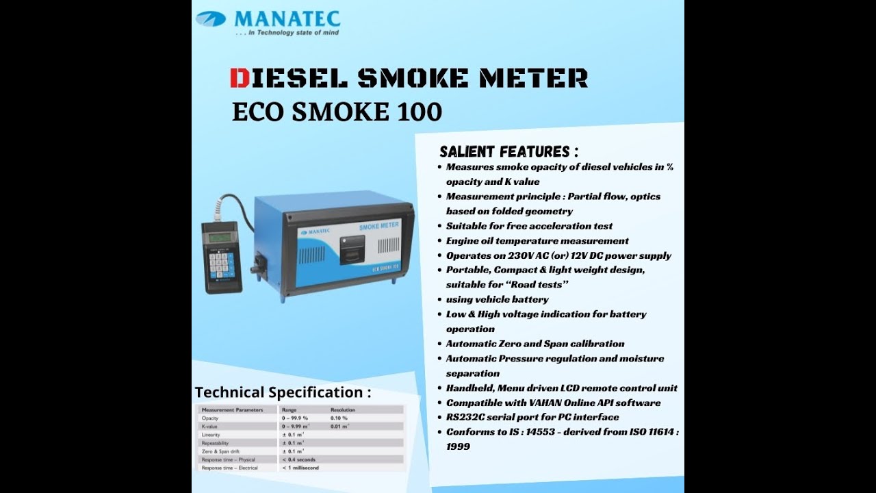 Manatec Eco Smoke 100 Complete Setup & Installation (Diesel Smoke Meter) Pollution checking machine