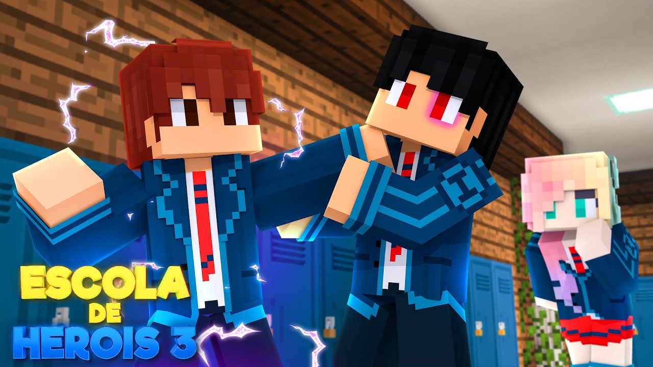 Minecraft: BRIGA DA ESCOLA - ESCOLA DE HEROIS 3 Ep.04 ‹‹ P3DRU ››