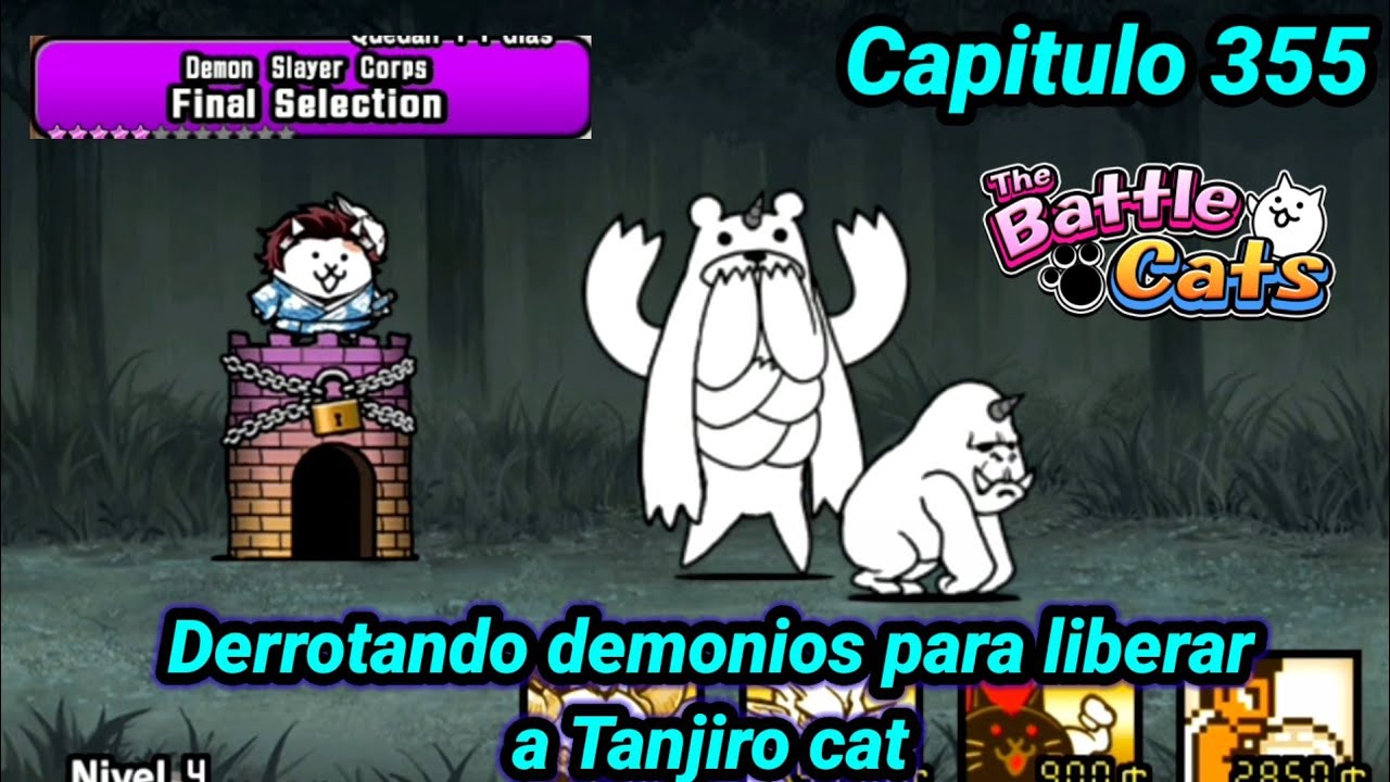 Demon Slayer corps Final Selection 1 a 4 coronas completo | The battle Cats Cap 355 