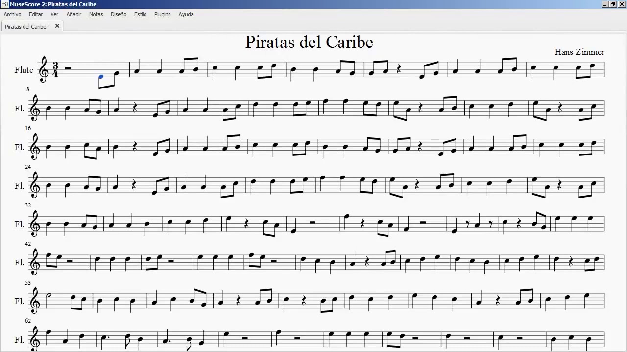 Piratas do Caribe (partitura)Flauta Doce