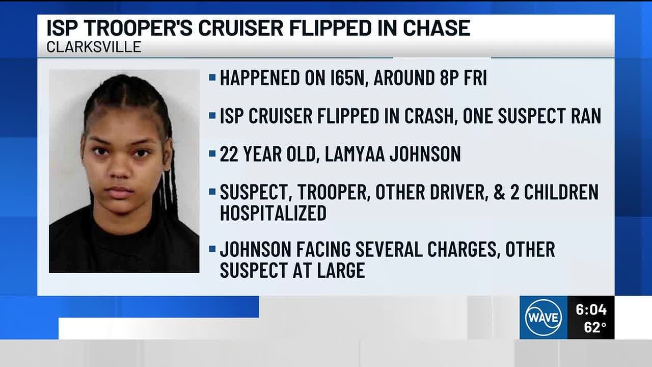 22-year-old in custody after ISP cruiser overturns during police chase in Clarksville