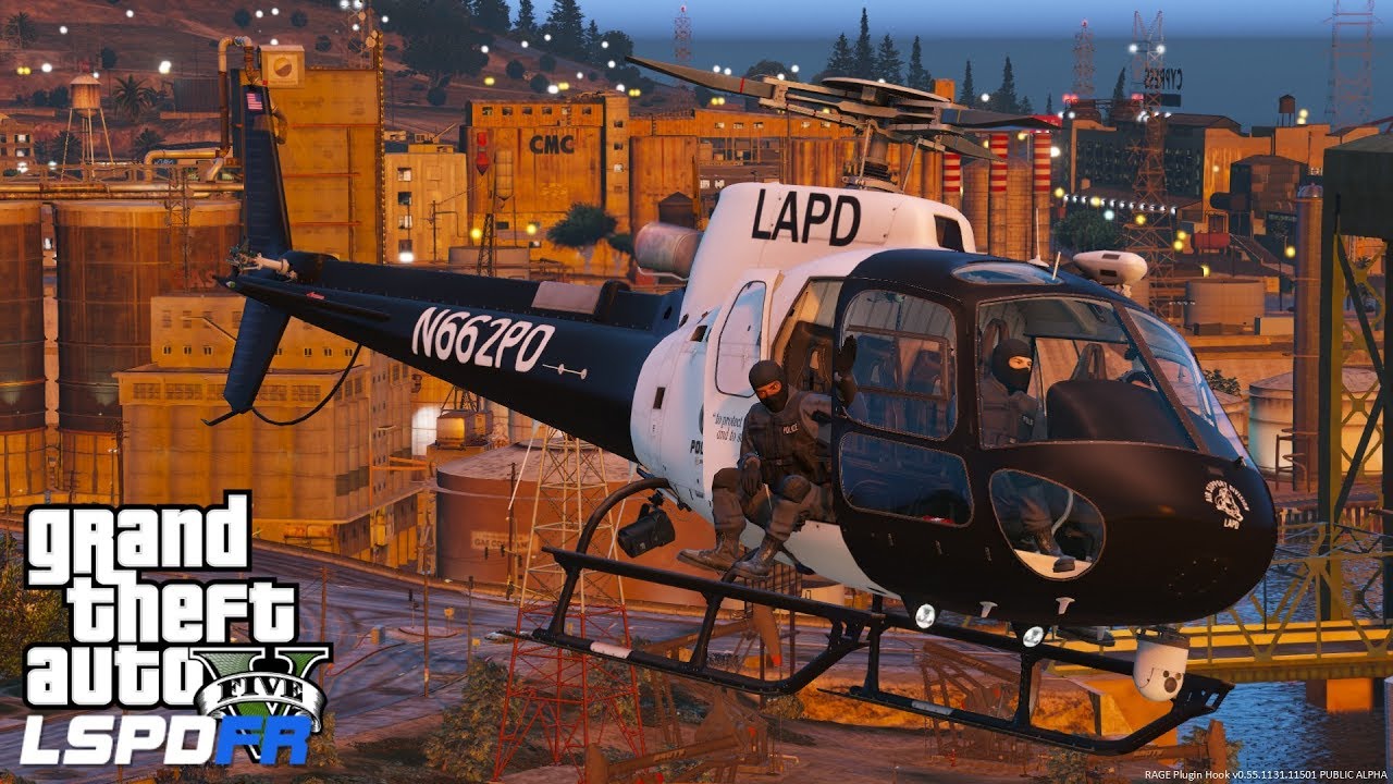 GTA 5 LSPDFR Police Mod 487 | Night Time Air Support | Spot Light, Night Vision & Thermal Cameras