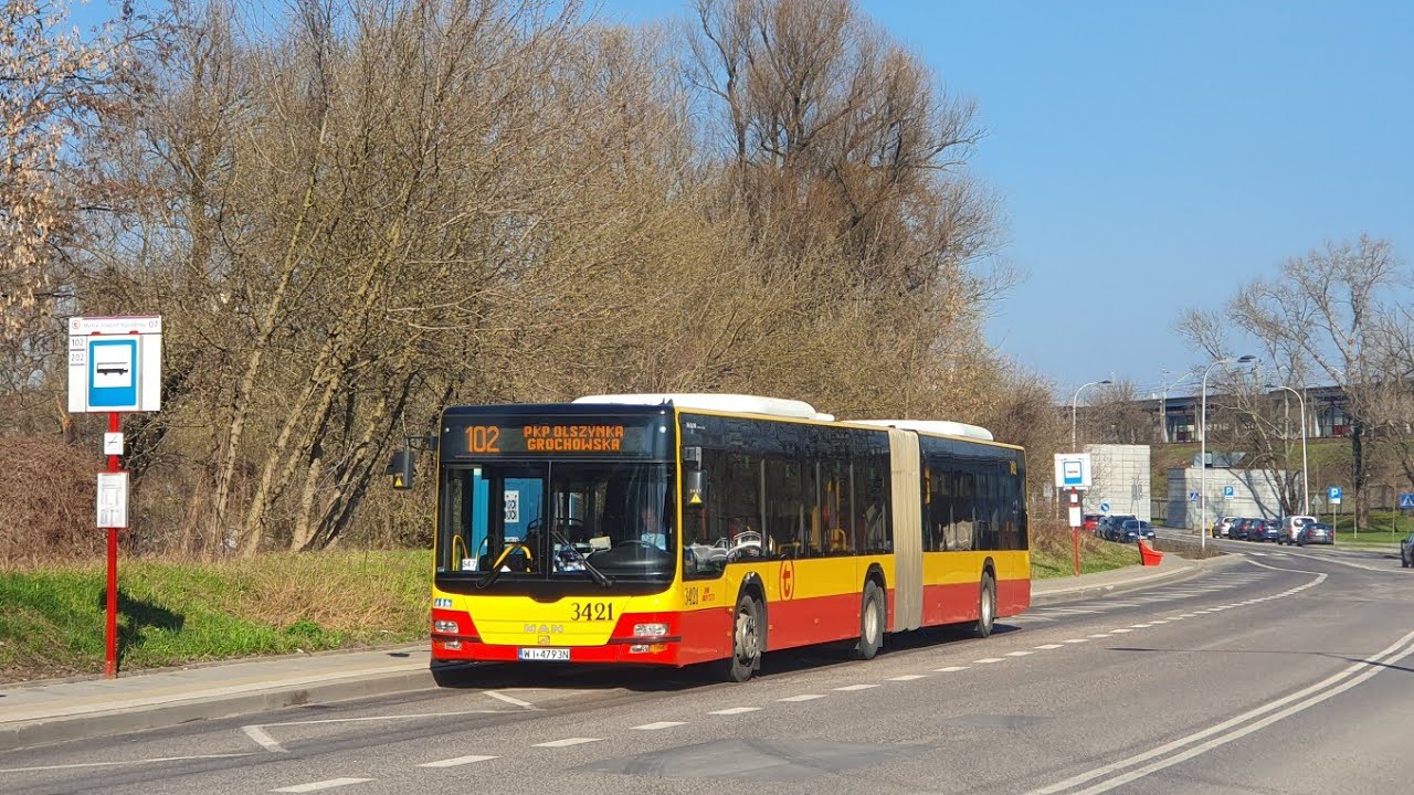[102] MZA Warszawa - Przejazd MANem NG363 #3421 na linii 102➡️ PKP Olszynka Grochowska