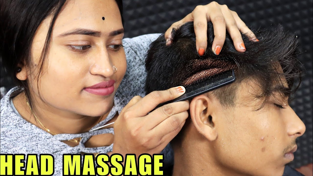 Head Massage & Comb Scratching by Barber Girl Pakhi | Neck Cracking | Hair Cracking | ASMR