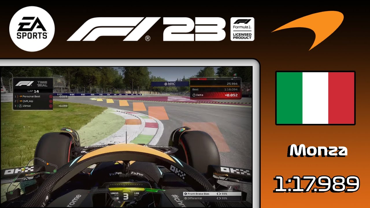 F1 23 Italy PS World Record & Setup (1:17.989)