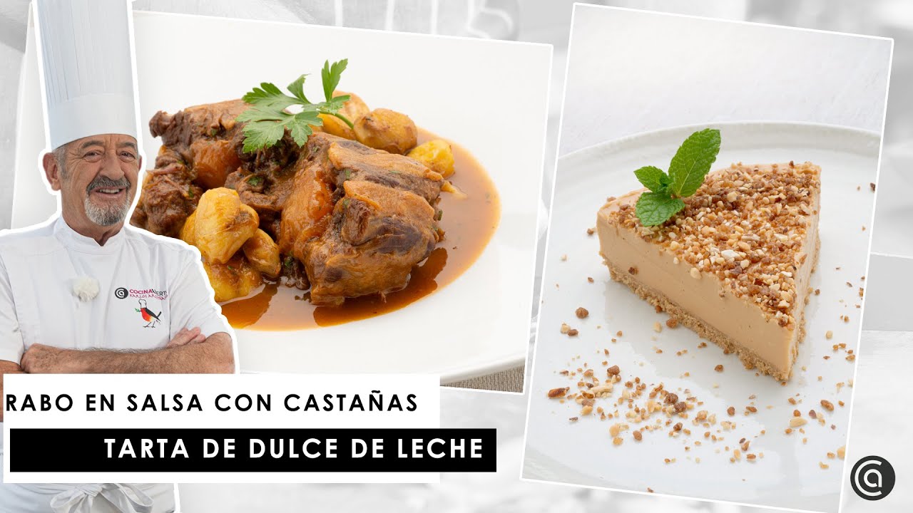 RABO en SALSA con castañas 🍲​ Tarta de DULCE de LECHE 👨🏻‍🍳​😉​ con ARGUIÑANO