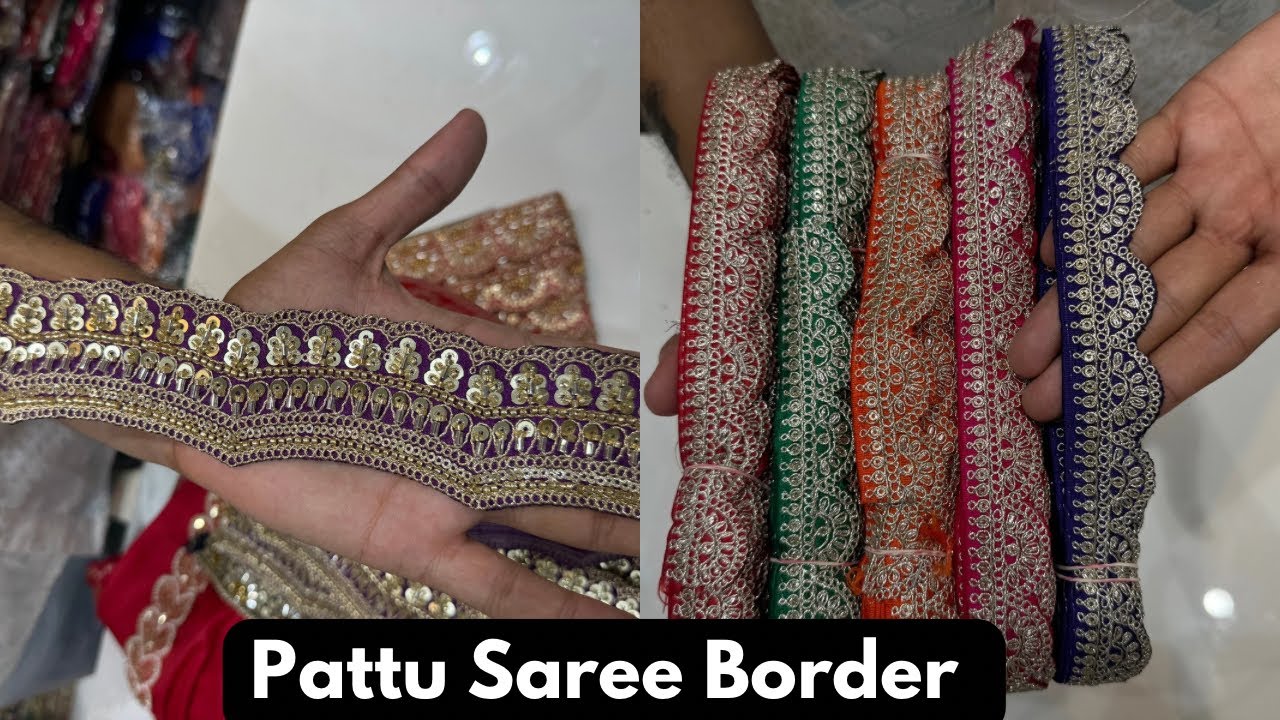 Pattu Saree Designer Border👌Maggam Work Laces Design 🔥 Sowcarpet Lace Shop Shree Siyala Boutique