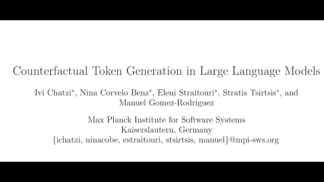 [QA] Counterfactual Token Generation in Large Language Models