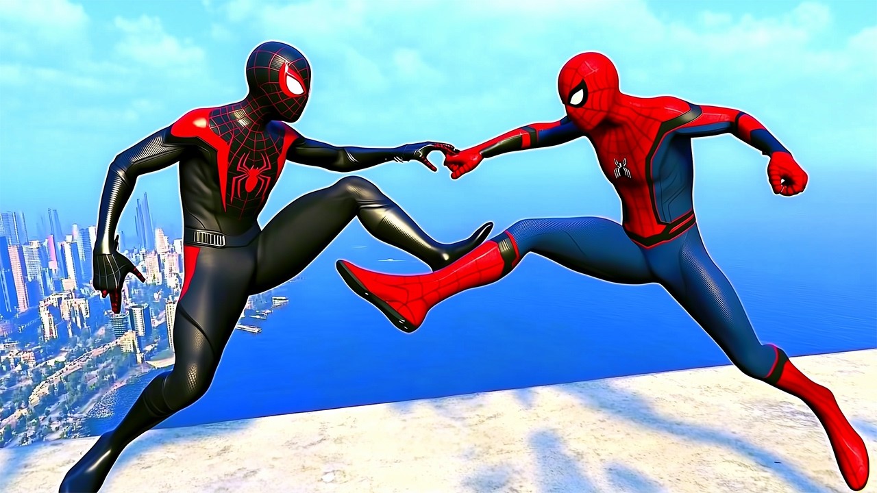 GTA 5 Ragdolls SPIDERMAN x MILES MORALES Jumps/Fails (Euphoria Physics) #7