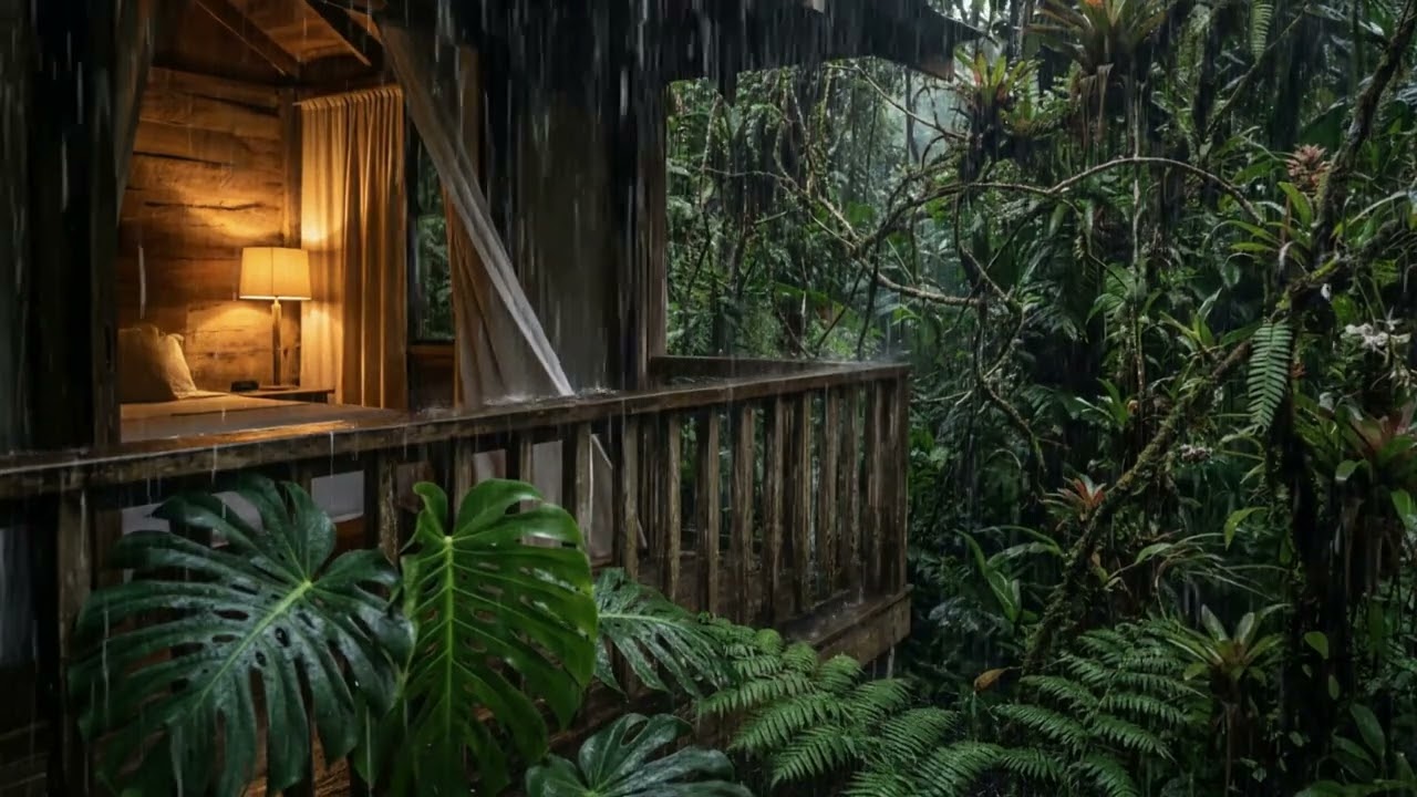 Cozy Cabin Rain at Midnight | Fall Asleep Fast with Gentle Rain (No Ads)