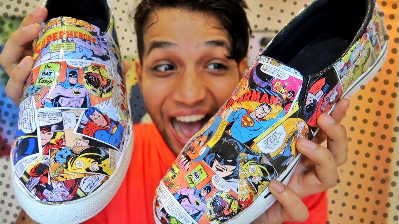 DIY turn any shoes to Superhero comic shoes