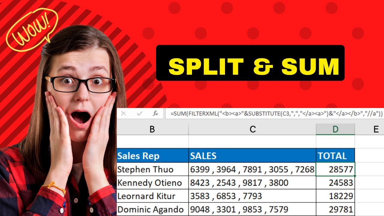 How to Split and Sum Data Using FILTERXML