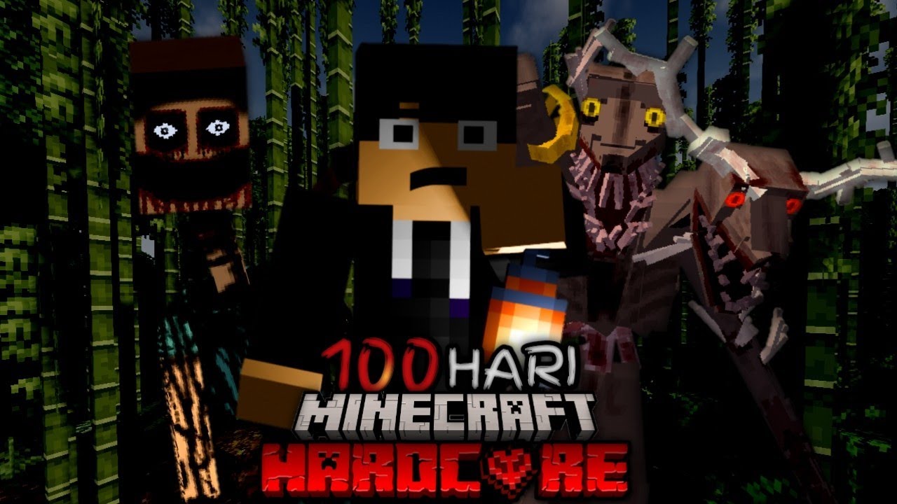 100 Hari Di Minecraft Hardcore jungle only Tapi Hutan Angker