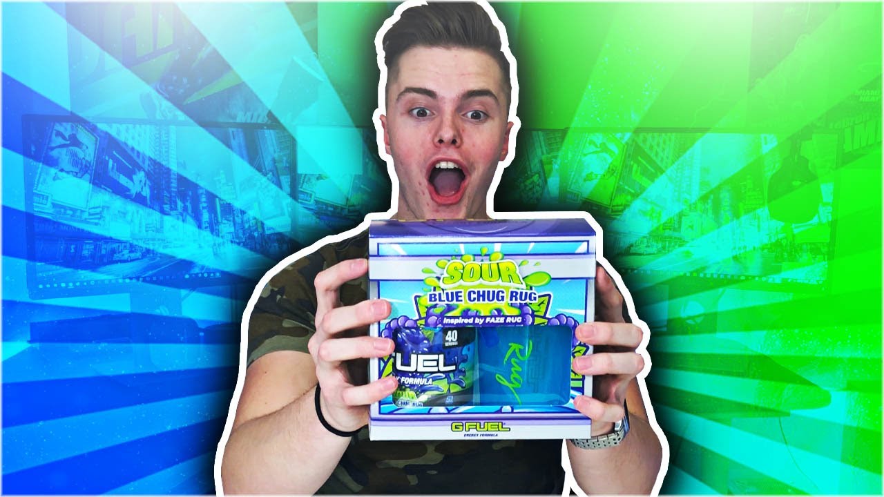 🔥Faze Rug SOUR BLUE CHUG RUG Collectors Box Unboxing & Taste Test - Is The Sour Blue Gamma Good?