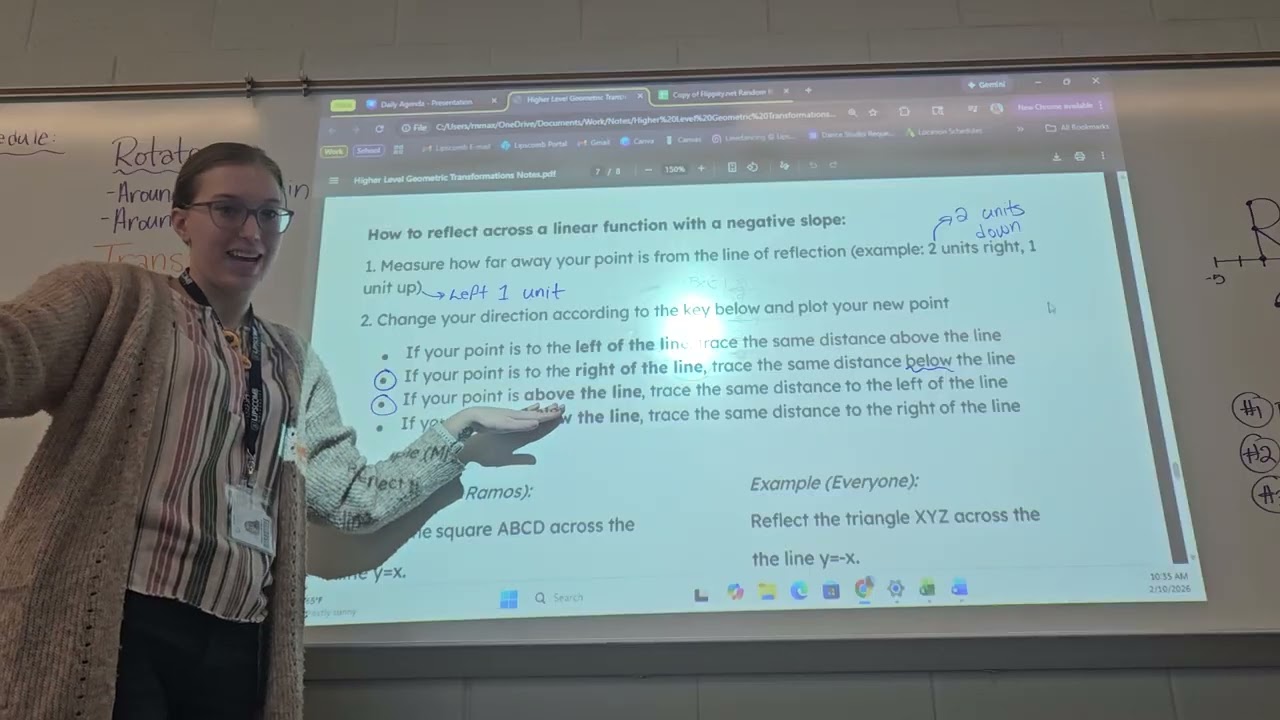 Reflecting across a linear function 