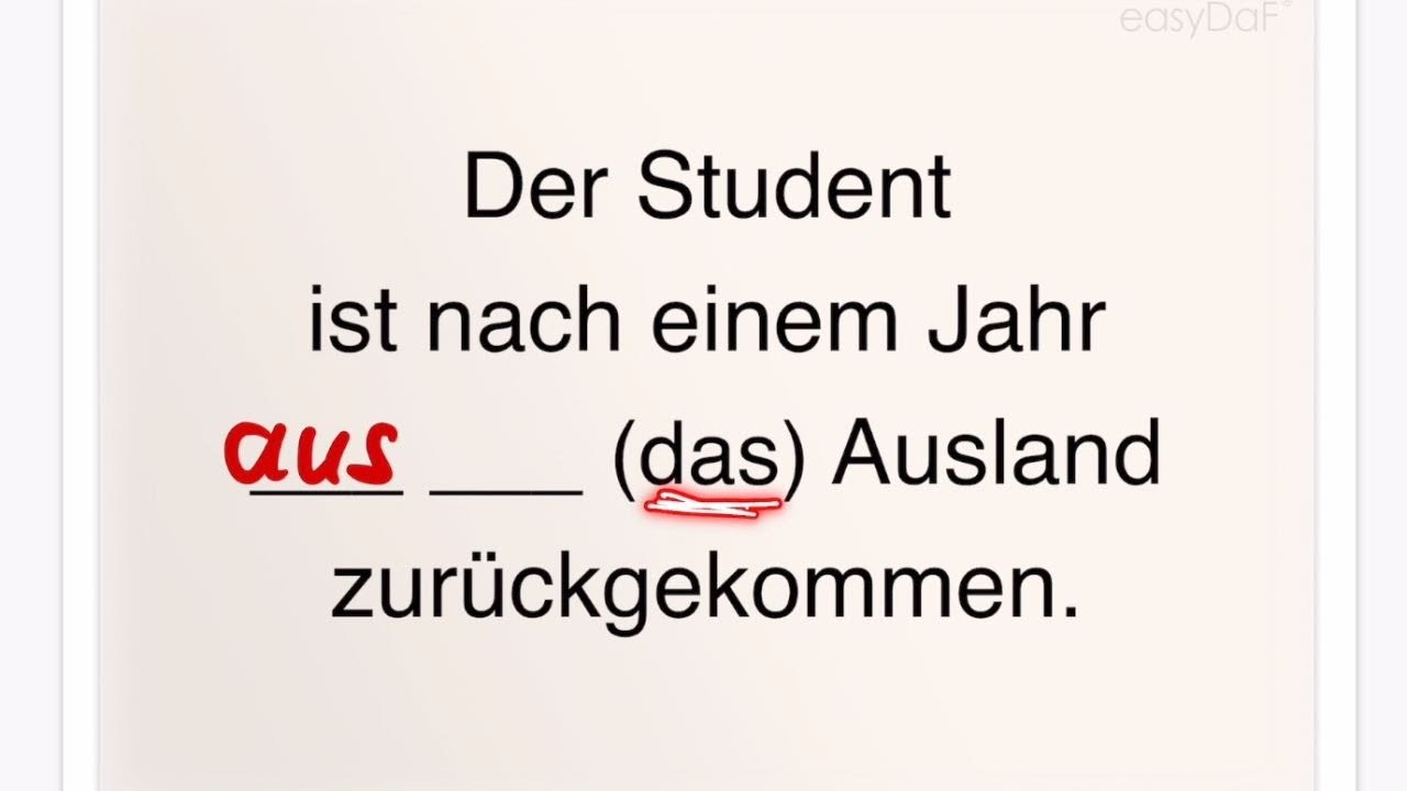 Pr&auml;position mit dativ. &Uuml;bungen zu 