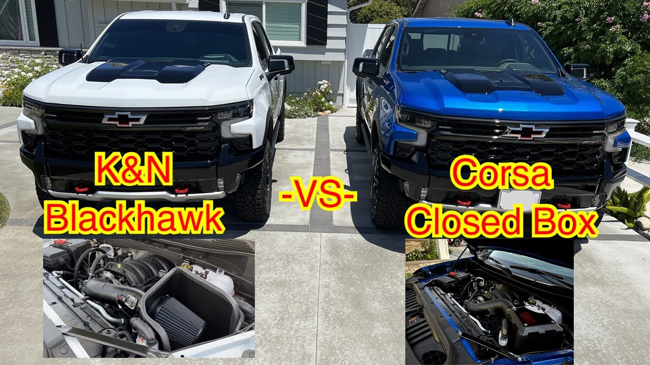 Silverado ZR2 K&N Blackhawk Intake VS Corsa Closed Box