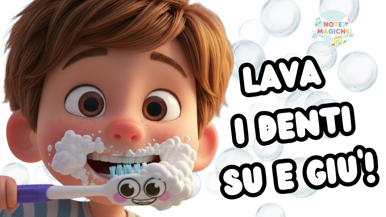 Lava i Denti su e gi&ugrave; 🪥 | Canzone per Bambini sulla Routine Mattina e Sera