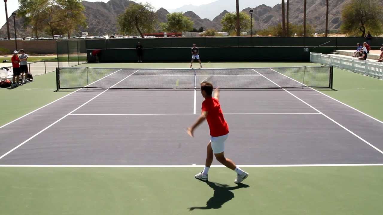 Andy Murray and Richard Gasquet Play A Practice Set 2012 BNP Paribas Open