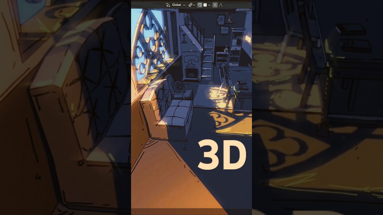 Stylized 3D Environment - Blender Grease Pencil Tutorial