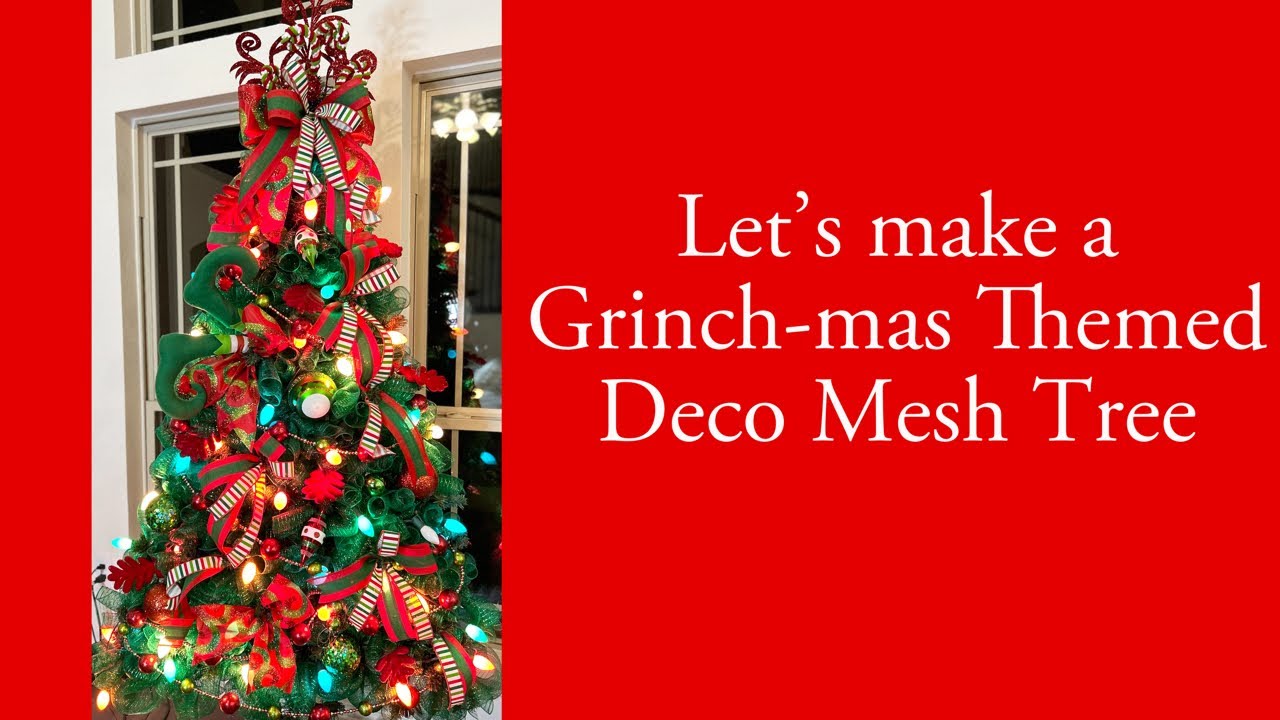 Let’s make Grinch-mas inspired deco mesh tree