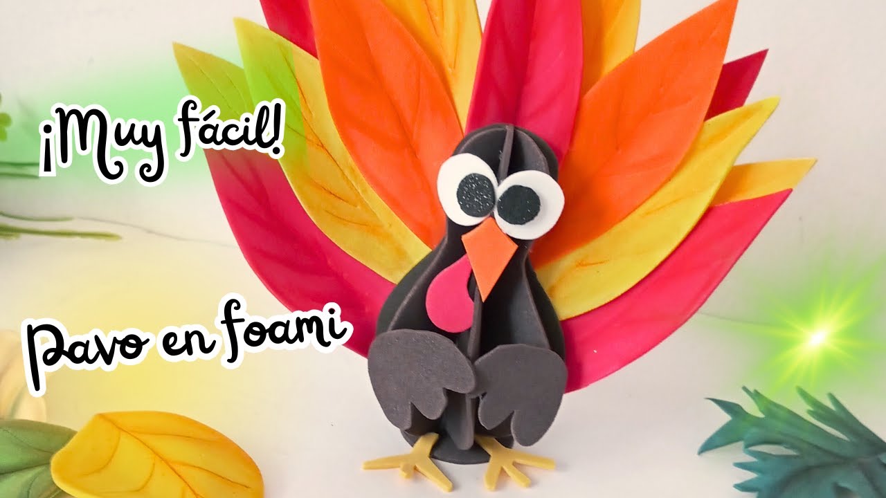 🦚Cómo hacer un pavo-real con fomi paso a paso/ ✂️/Animales hechos de fomi