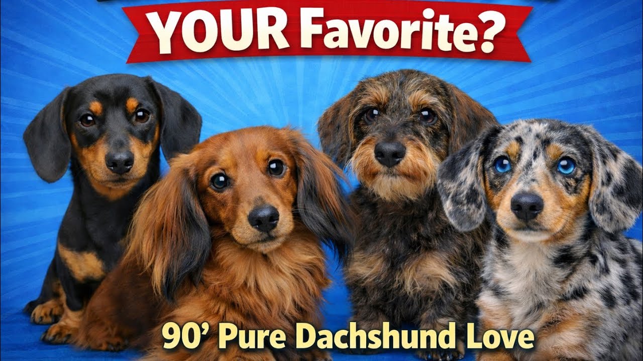 All Dachshund Types in 90 Seconds | Smooth, Long, Wire & their Colors