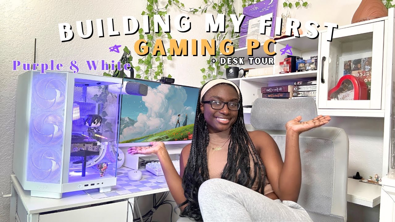 Watch me build my first gaming pc🧸 + Cozy desk tour ✨| NZXT H6 Flow