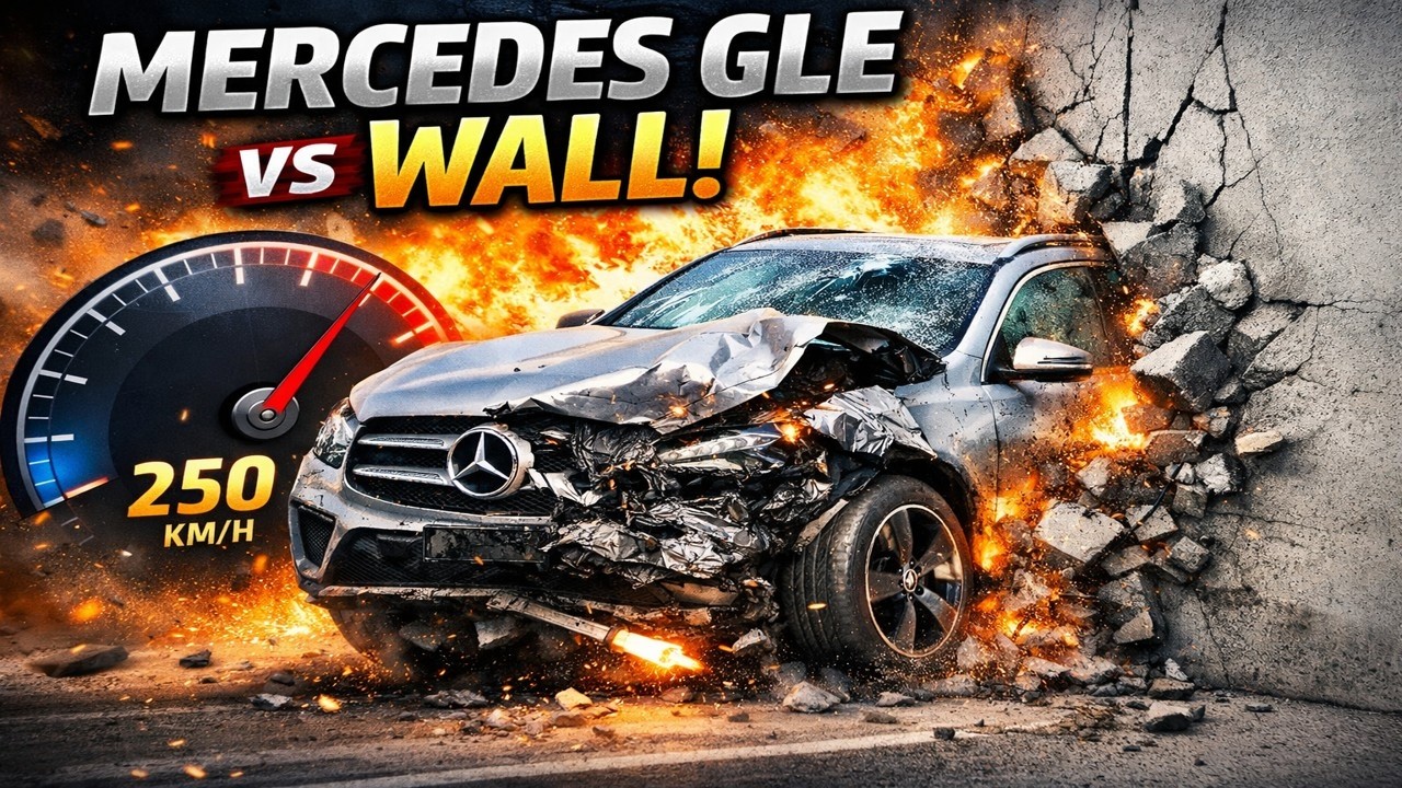 Mercedes GLE vs Solid Wall at Full Speed – Can It Survive? 💥