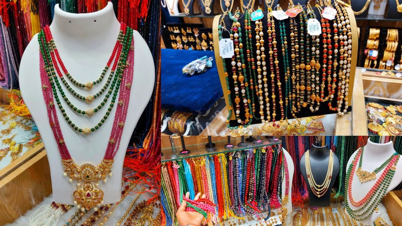 Bangalore pure hyderabad pearls| semi precious beats ornaments one gram gold jewellery |Malleswaram