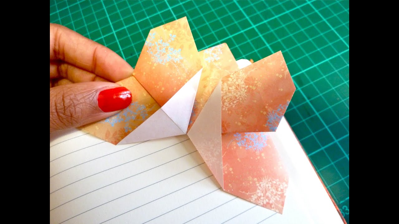 DIY Origami Butterfly Corner Bookmark